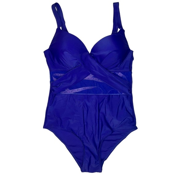 Viottiset Cross Front Cut Out One Piece Swimsuit Tummy Control High Waist size S - Picture 6 of 9